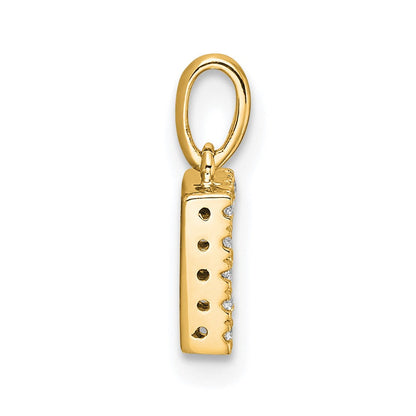 10K Gelbgold 10K Diamant Buchstabe F Initiale mit Bail Anhänger