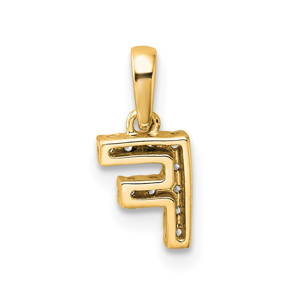 10K Gelbgold 10K Diamant Buchstabe F Initiale mit Bail Anhänger