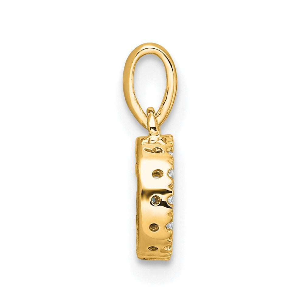 10K Gelbgold 10K Diamant Buchstabe G Initiale mit Bail Anhänger