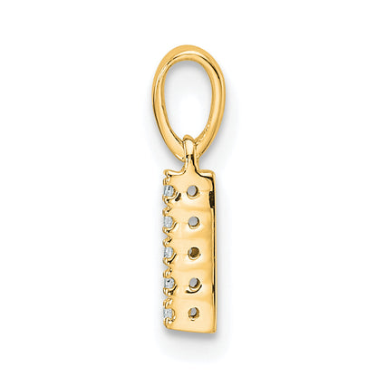 10K Gelbgold 10K Diamant Buchstabe I Initiale mit Bail Anhänger