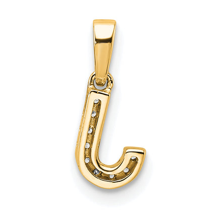 10K Gelbgold 10K Diamant Buchstabe J Initiale mit Bail Anhänger
