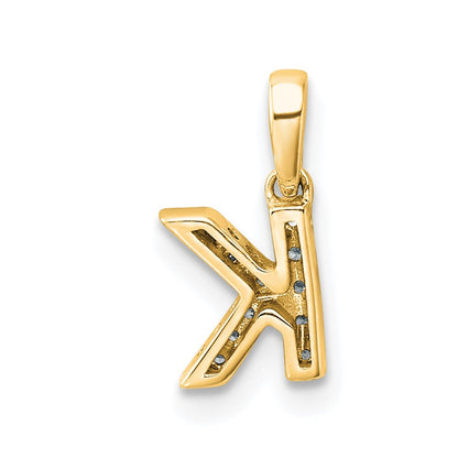 10K Gelbgold 10K Diamant Buchstabe K Initiale mit Bail Anhänger