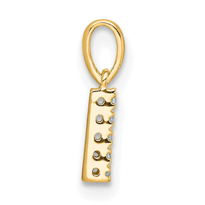 10K Gelbgold 10K Diamant Buchstabe L Initiale mit Bail Anhänger