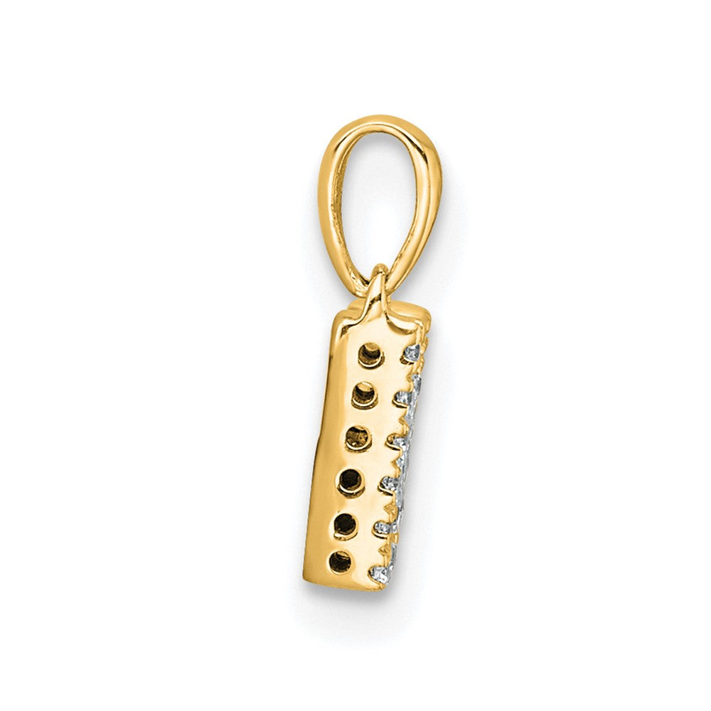 10K Gelbgold 10K Diamant Buchstabe M Initiale mit Bail Anhänger
