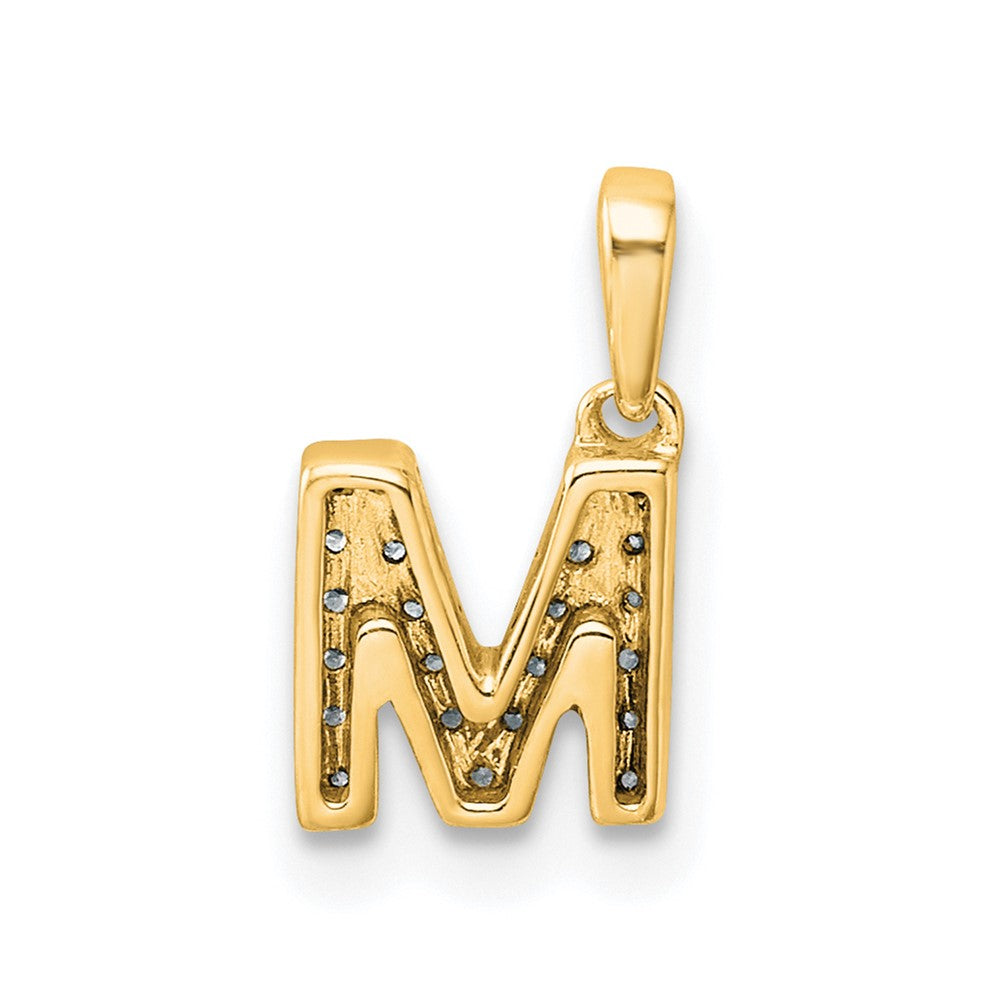 10K Gelbgold 10K Diamant Buchstabe M Initiale mit Bail Anhänger