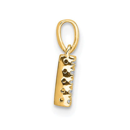 10K Gelbgold 10K Diamant Buchstabe N Initiale mit Bail Anhänger