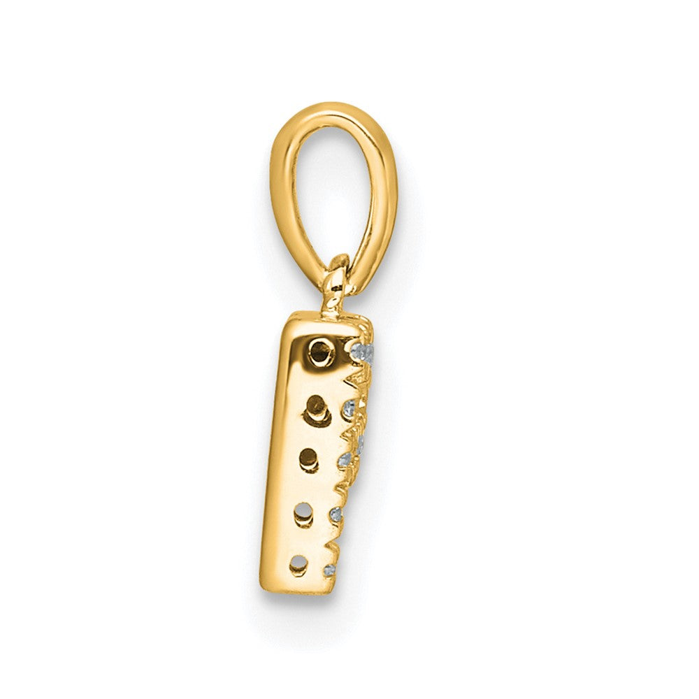10K Gelbgold 10K Diamant Buchstabe P Initiale mit Bail Anhänger
