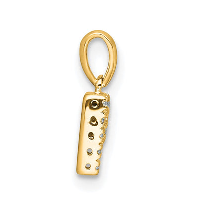 10K Gelbgold 10K Diamant Buchstabe P Initiale mit Bail Anhänger
