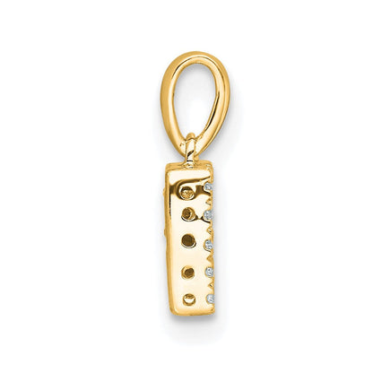 10K Gelbgold 10K Diamant Buchstabe R Initiale mit Bail Anhänger