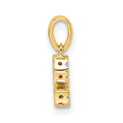 10K Gelbgold 10K Diamant Buchstabe S Initiale mit Bail Anhänger