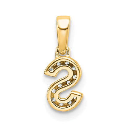 10K Gelbgold 10K Diamant Buchstabe S Initiale mit Bail Anhänger