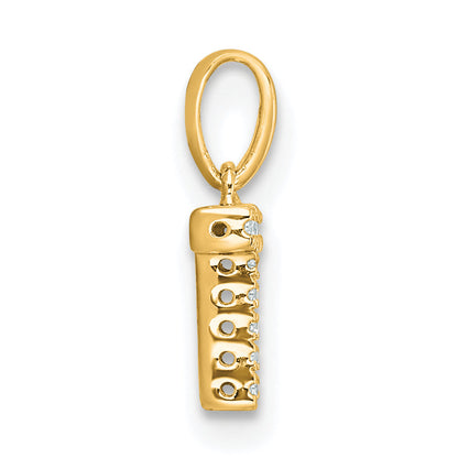 10K Gelbgold 10K Diamant Buchstabe T Initiale mit Bail Anhänger
