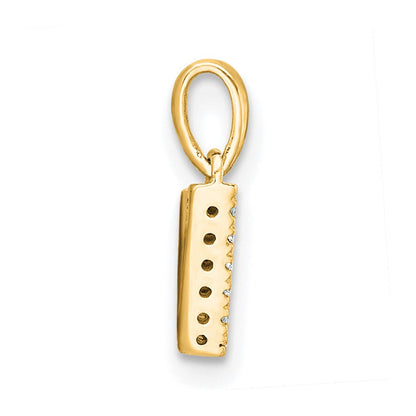 10K Gelbgold 10K Diamant Buchstabe V Initiale mit Bail Anhänger