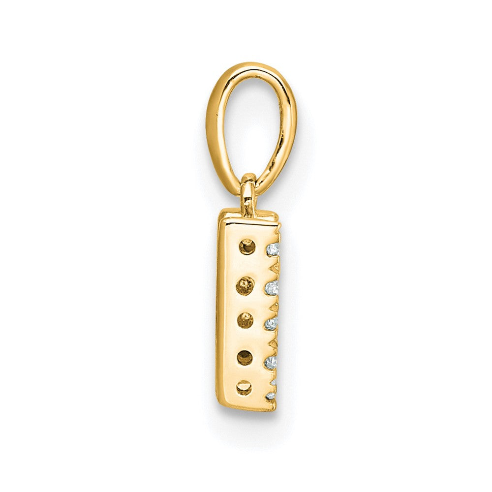 10K Gelbgold 10K Diamant Buchstabe W Initiale mit Bail Anhänger