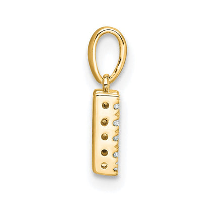 10K Gelbgold 10K Diamant Buchstabe W Initiale mit Bail Anhänger