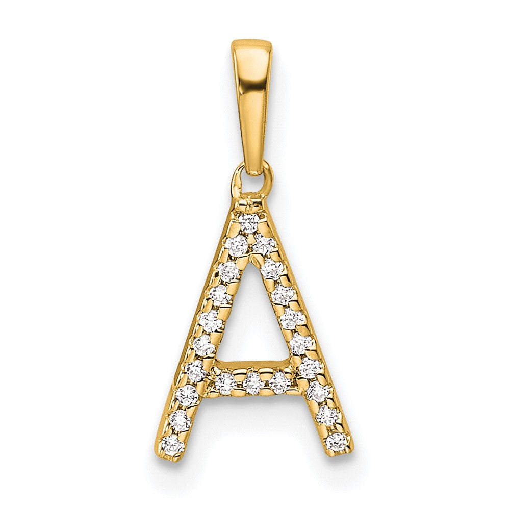 10K Gelbgold 10K Diamant Buchstabe A Initiale Anhänger