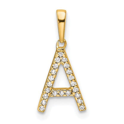 10K Gelbgold 10K Diamant Buchstabe A Initiale Anhänger