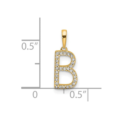 10K Gelbgold 10K Diamant Buchstabe B Initiale Anhänger