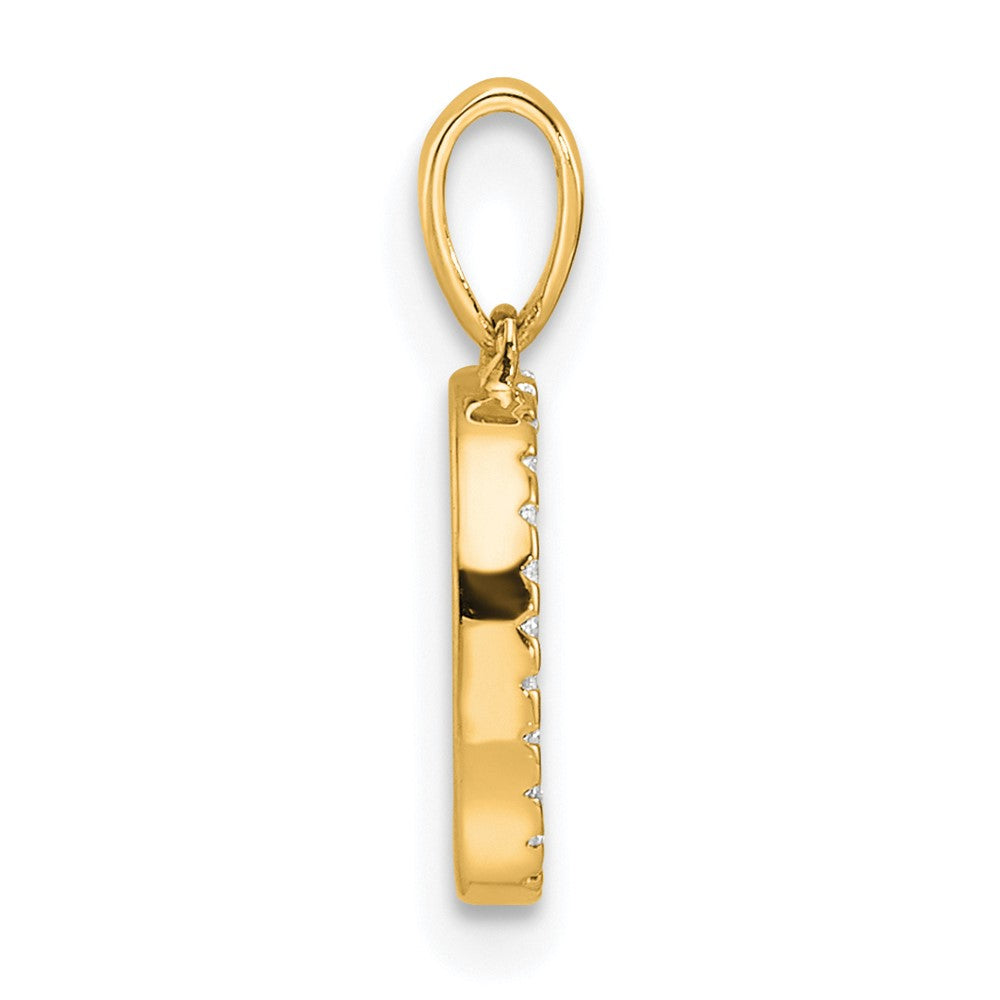 10K Gelbgold 10K Diamant Buchstabe D Initiale Anhänger
