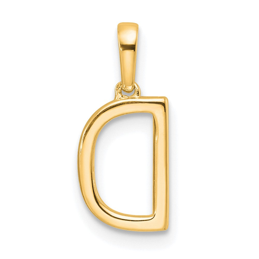 10K Gelbgold 10K Diamant Buchstabe D Initiale Anhänger