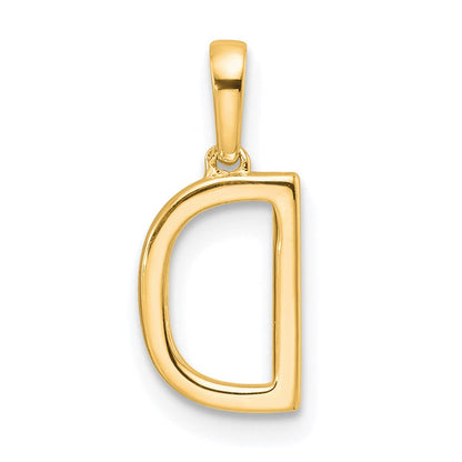 10K Gelbgold 10K Diamant Buchstabe D Initiale Anhänger