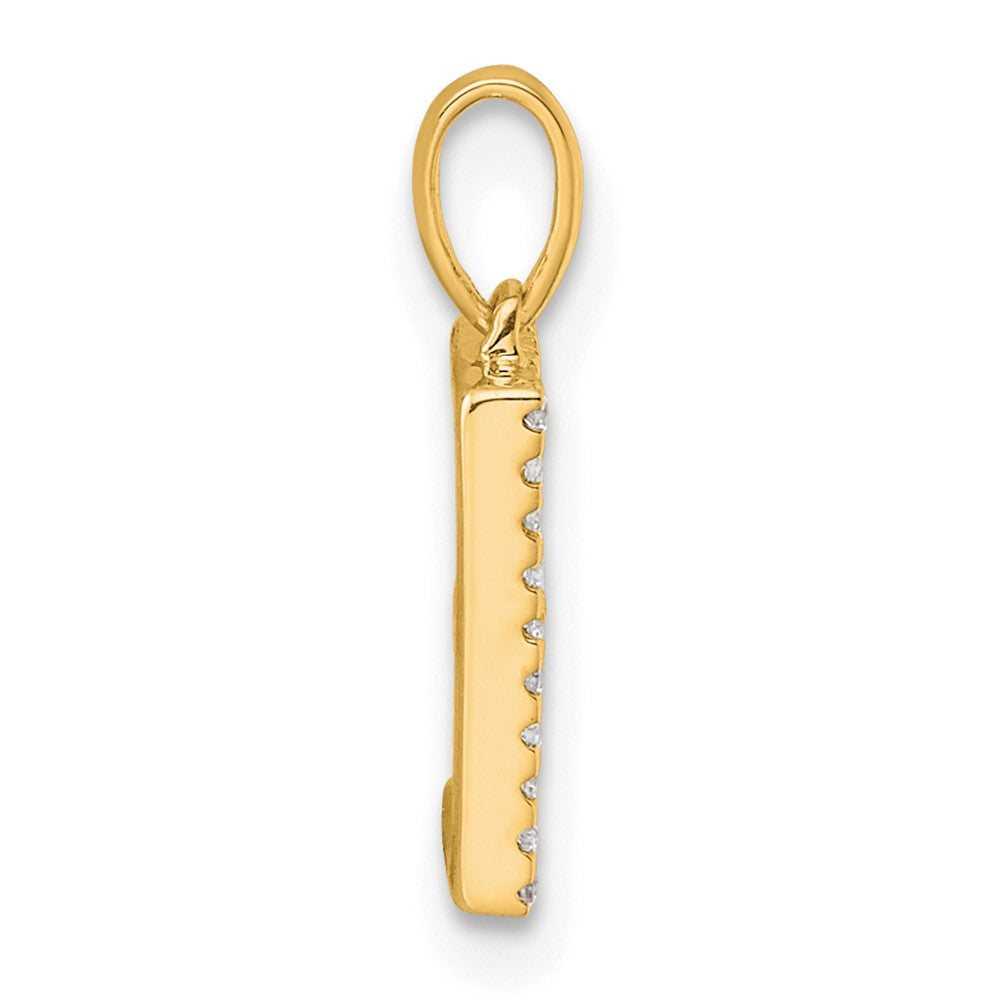 10K Gelbgold 10K Diamant Buchstabe E Initiale Anhänger
