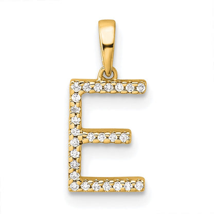 10K Gelbgold 10K Diamant Buchstabe E Initiale Anhänger