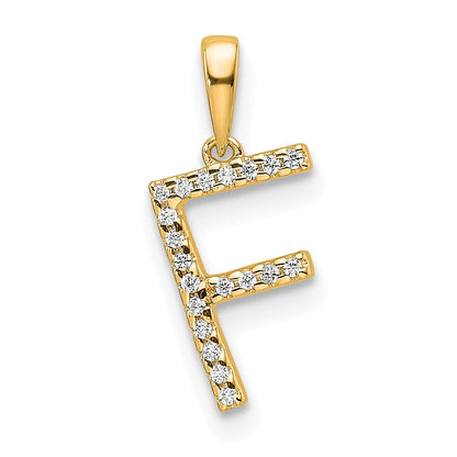 10K Gelbgold 10K Diamant Buchstabe F Initiale Anhänger