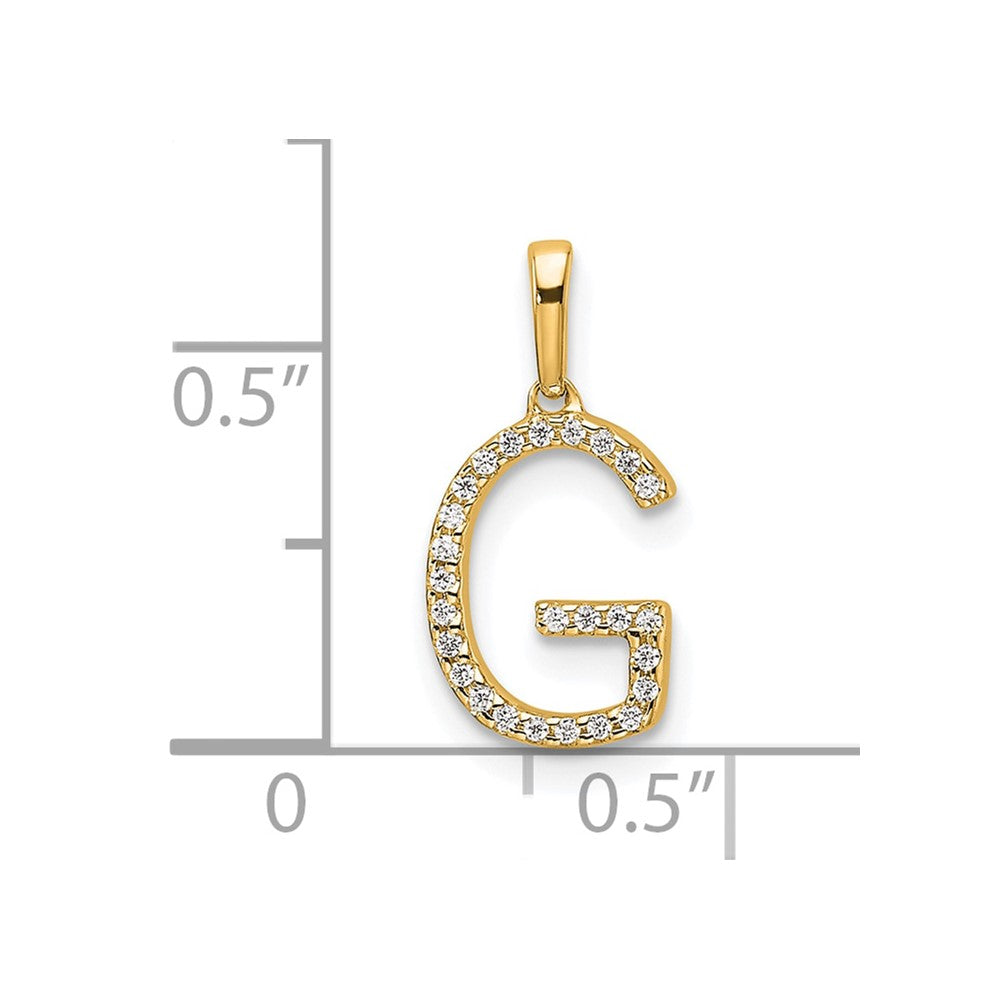 10K Gelbgold 10K Diamant Buchstabe G Initiale Anhänger