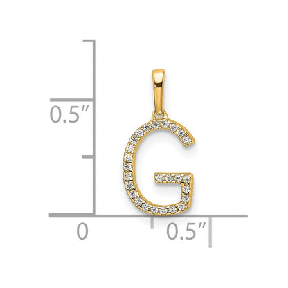 10K Gelbgold 10K Diamant Buchstabe G Initiale Anhänger