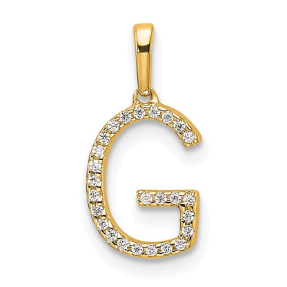 10K Gelbgold 10K Diamant Buchstabe G Initiale Anhänger