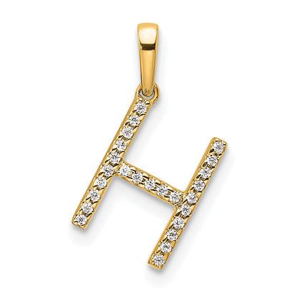 10K Gelbgold 10K Diamant Buchstabe H Initiale Anhänger