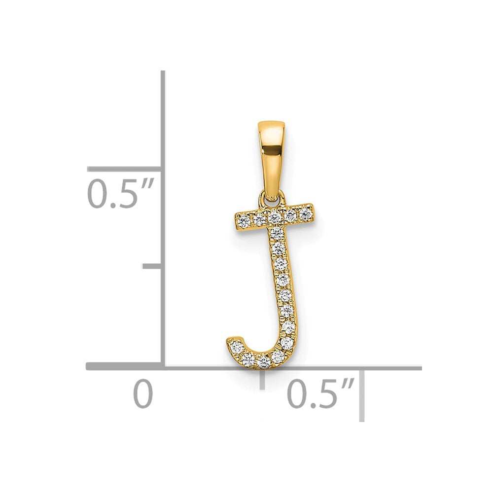10K Gelbgold 10K Diamant Buchstabe J Initiale Anhänger