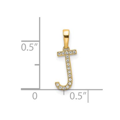 10K Gelbgold 10K Diamant Buchstabe J Initiale Anhänger