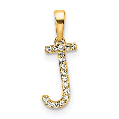 10K Gelbgold 10K Diamant Buchstabe J Initiale Anhänger