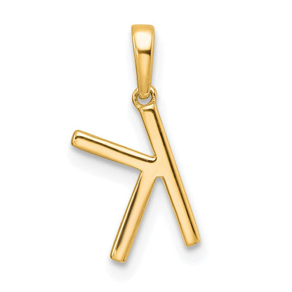 10K Gelbgold 10K Diamant Buchstabe K Initiale Anhänger