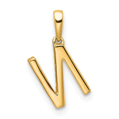 10K Gelbgold 10K Diamant Buchstabe N Initiale Anhänger