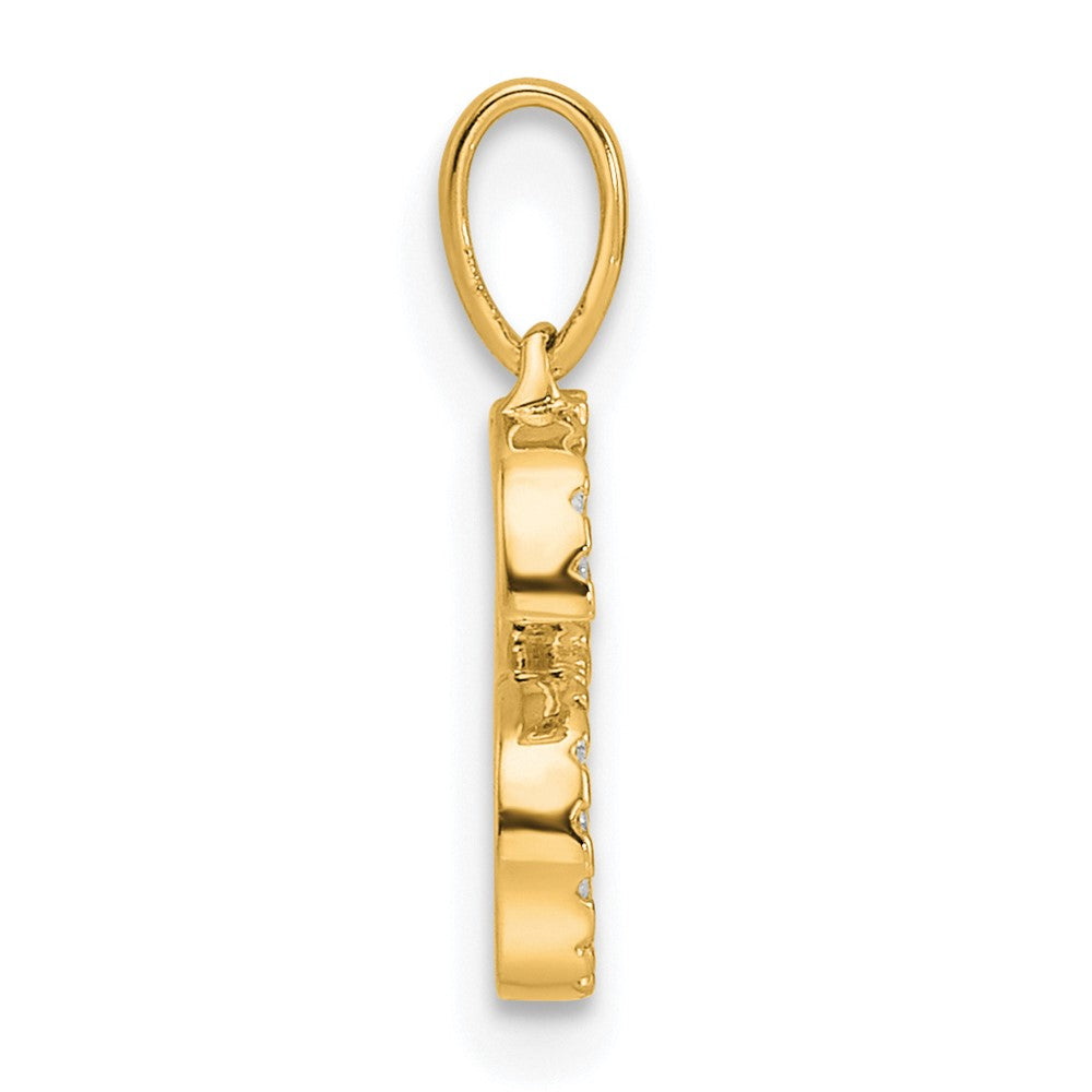 10K Gelbgold 10K Diamant Buchstabe S Initiale Anhänger