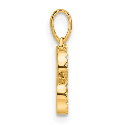 10K Gelbgold 10K Diamant Buchstabe S Initiale Anhänger