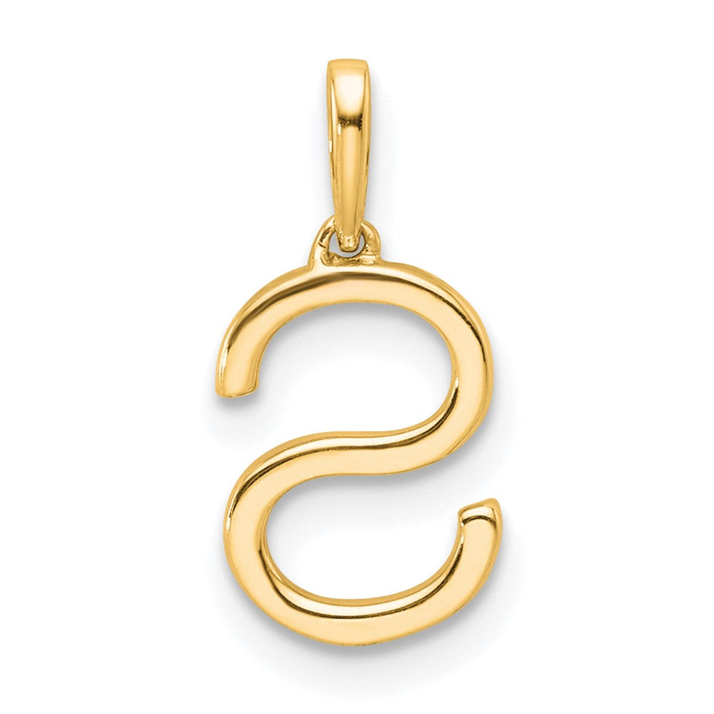 10K Gelbgold 10K Diamant Buchstabe S Initiale Anhänger