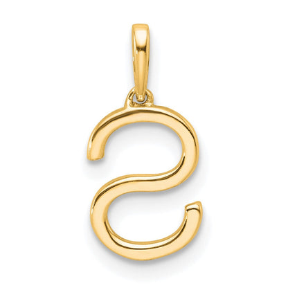 10K Gelbgold 10K Diamant Buchstabe S Initiale Anhänger