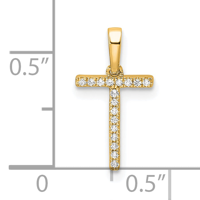 10K Gelbgold 10K Diamant Buchstabe T Initiale Anhänger