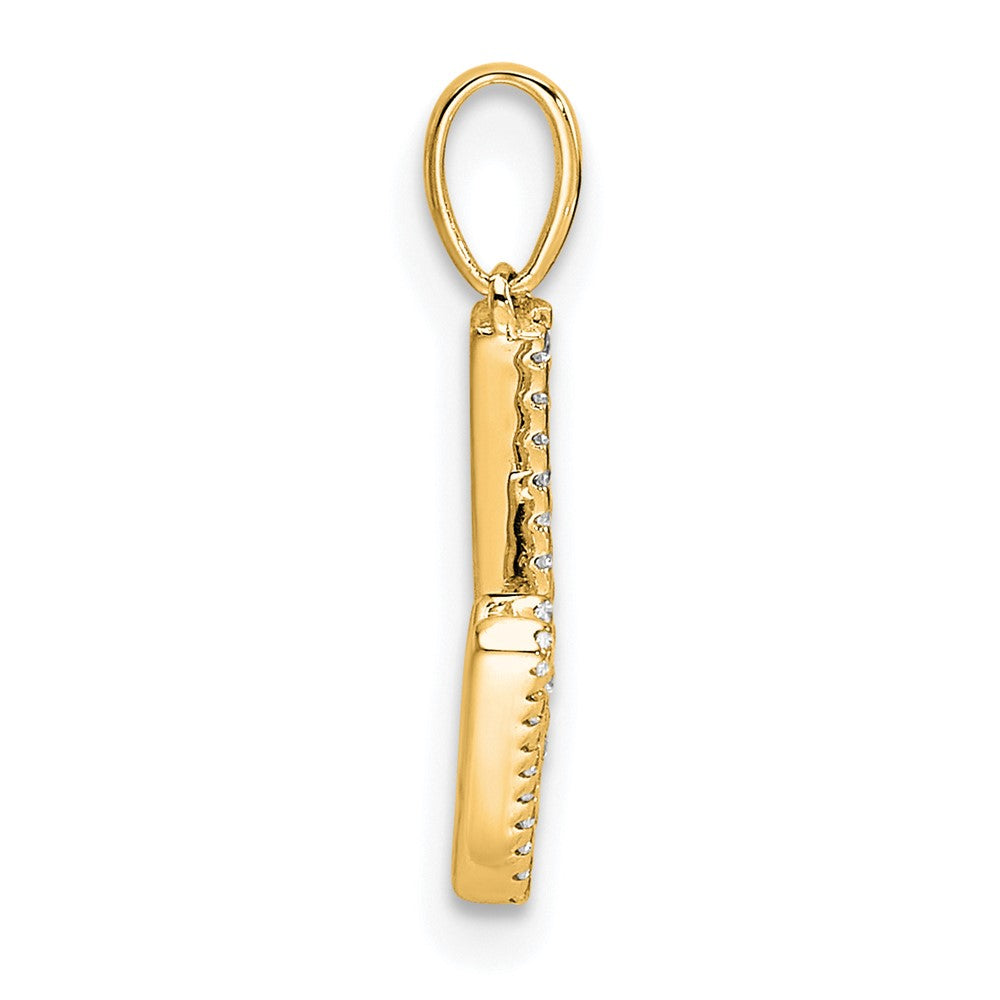 10K Gelbgold 10K Diamant Buchstabe W Initiale Anhänger