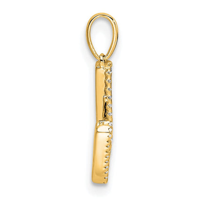 10K Gelbgold 10K Diamant Buchstabe W Initiale Anhänger