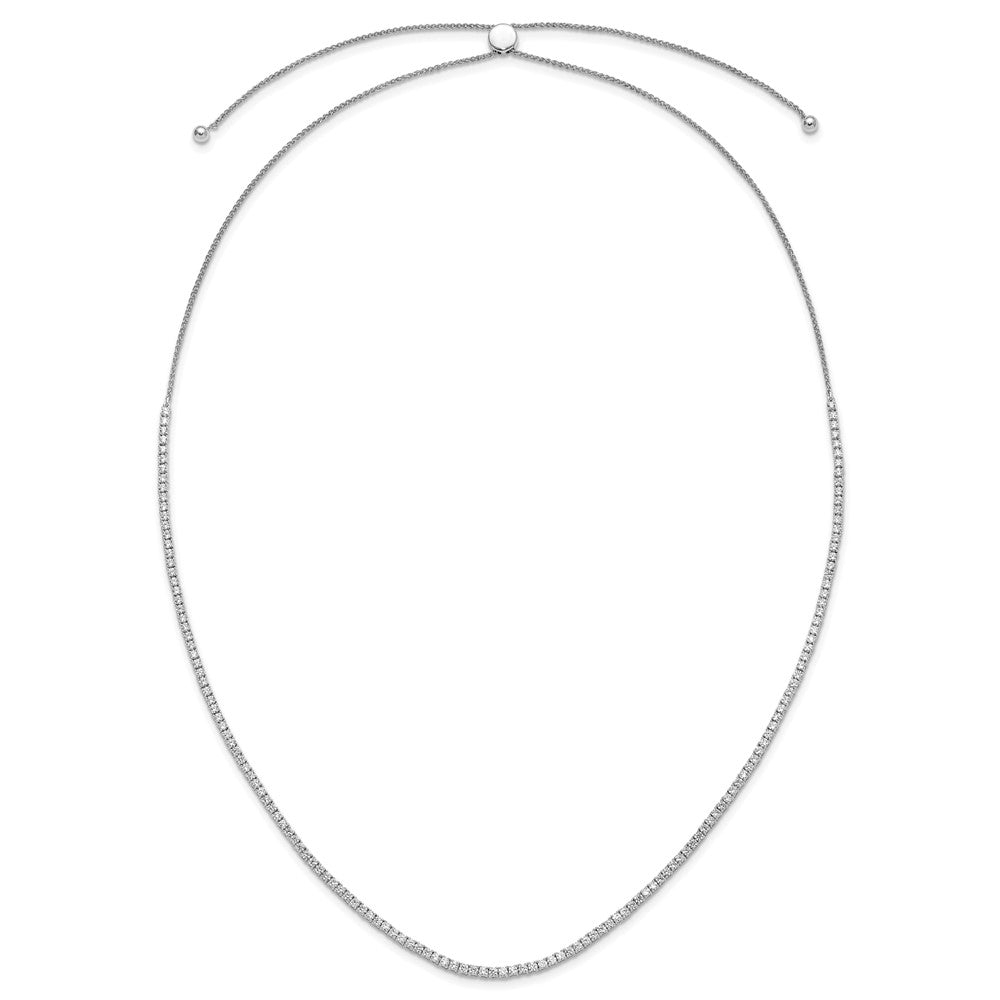 14K Weißgold 5 Ct. Im Labor Gezüchtet Diamant Vs/si+ G+ Verstellbar To 26 Zoll Tennis Bolo Halskette