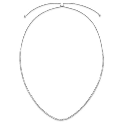 14K Weißgold 5 Ct. Im Labor Gezüchtet Diamant Vs/si+ G+ Verstellbar To 26 Zoll Tennis Bolo Halskette