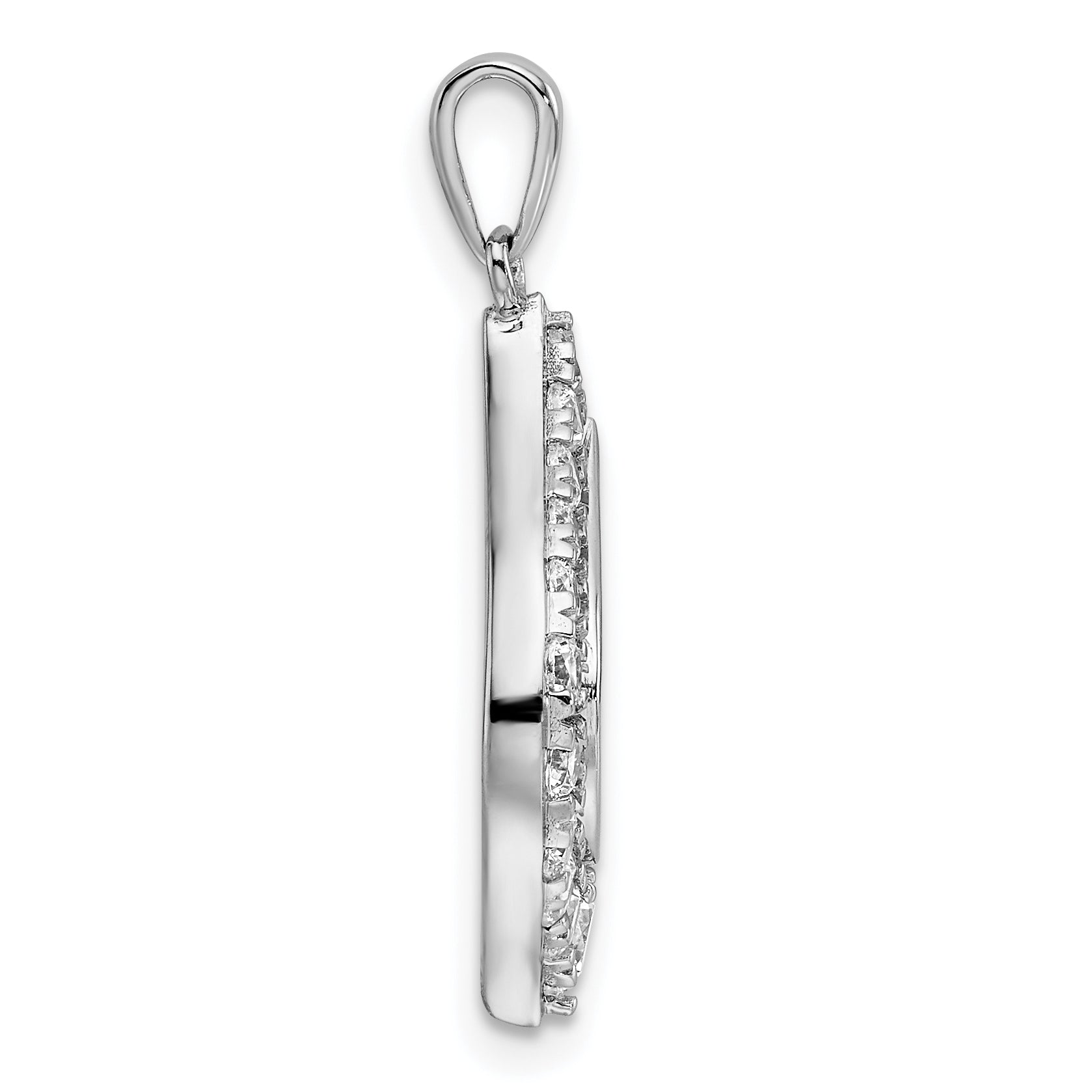 14K Weißgold Anhänger mit 1 ct. im Labor gezüchtetem Diamant VS/SI+ G+ in ausgefallener Tropfenform