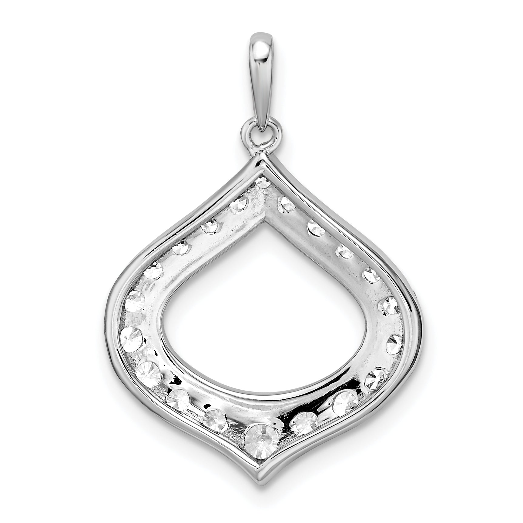 14K Weißgold Anhänger mit 1 ct. im Labor gezüchtetem Diamant VS/SI+ G+ in ausgefallener Tropfenform
