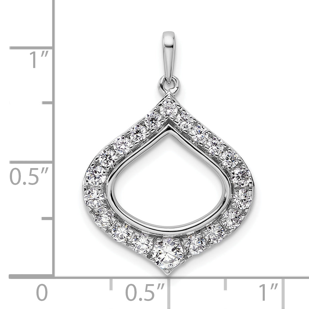 14K Weißgold Anhänger mit 1 ct. im Labor gezüchtetem Diamant VS/SI+ G+ in ausgefallener Tropfenform