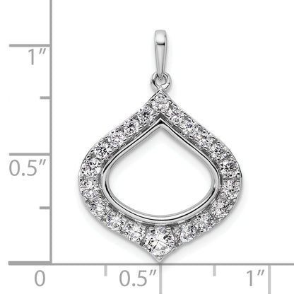 14K Weißgold Anhänger mit 1 ct. im Labor gezüchtetem Diamant VS/SI+ G+ in ausgefallener Tropfenform